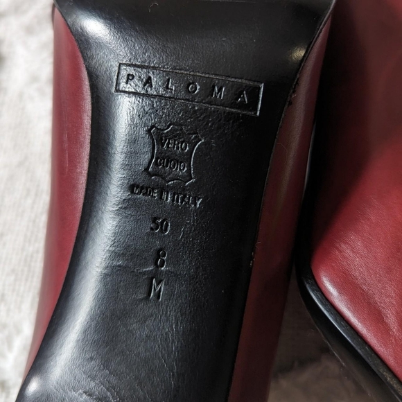 Paloma Vero Cuoio Burgundy Westen style booties, size 8 - Picture 3 of 6